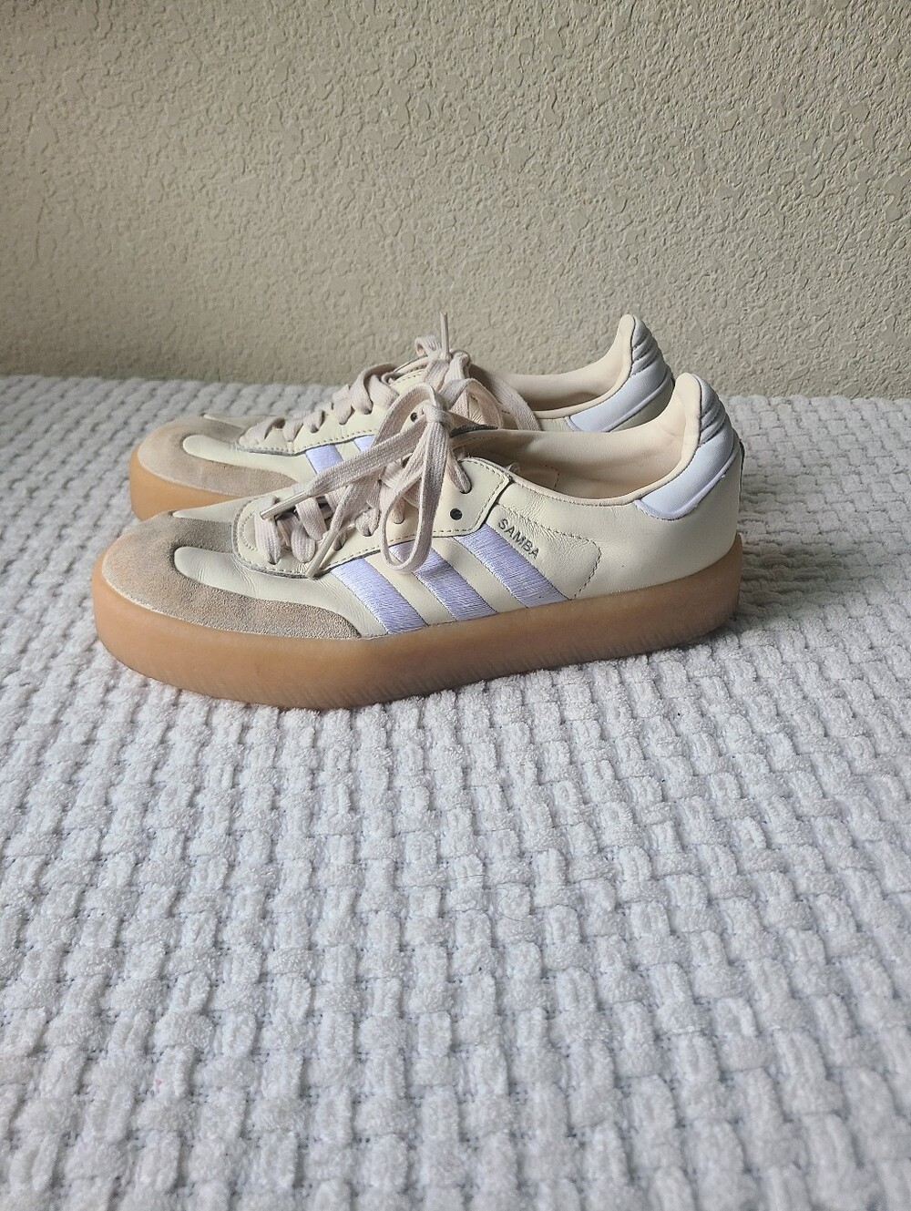 Adidas Samba Sneakers in Cream Beige Color Women's Size 7.5